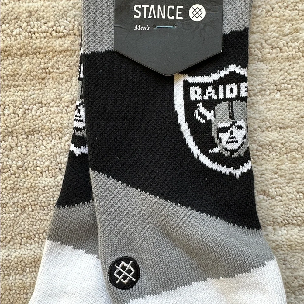 NWT Stance Raiders Retro Socks Black NFL Football Men’s Medium 6-8.5
